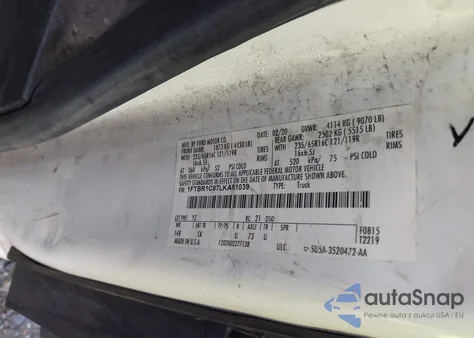 2020 Ford Transit-250 из США, поврежденный, VIN 1FTBR1C87LKA51039